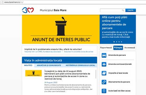 Plati online la Primaria Baia Mare 