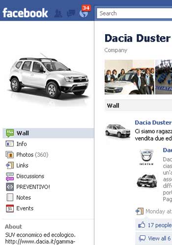Dacia pe Facebook