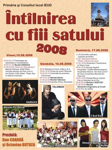 Afis intalnire fiii satului Ieud 2008