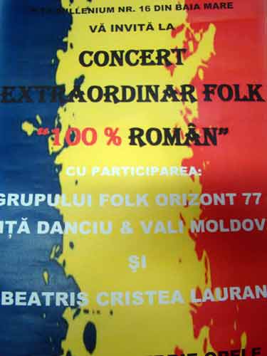 Foto: afis concert folk Baia Mare