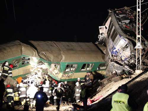 Foto: accident feroviar - Polonia (c) AFP