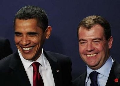Foto Barack Obama si Dmitri Medvedev