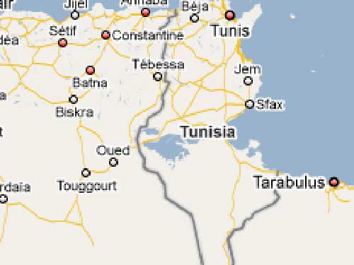 Foto harta Tunisia