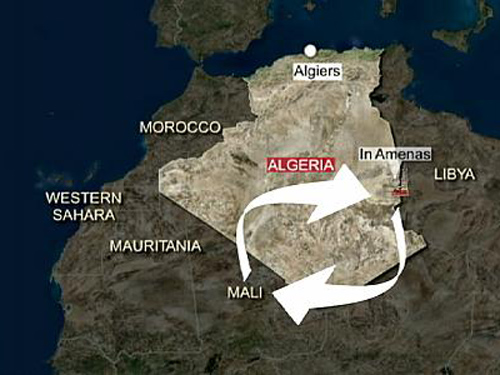Algeria - Mali, harta euronews.com 