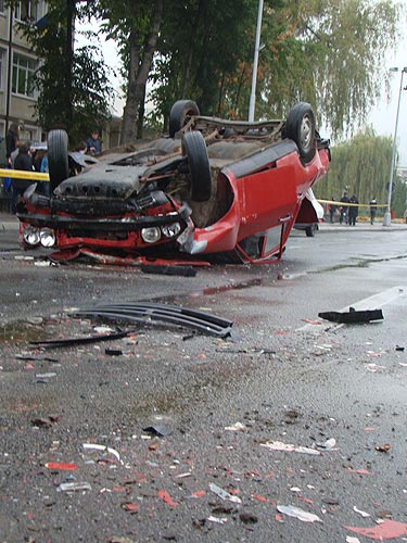 Foto: simulare accident rutier Baia Mare (c) eMaramures.ro