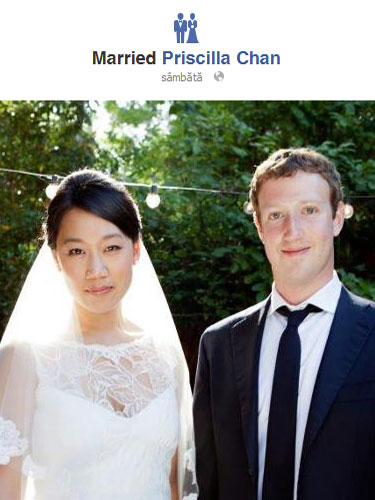Foto: fotografie nunta patron Facebook - Priscilla Chan