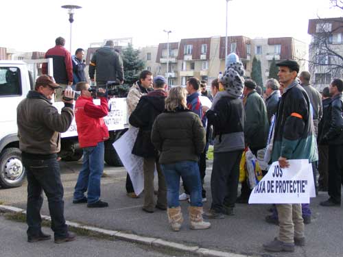 Foto protest taxa auto Baia Mare