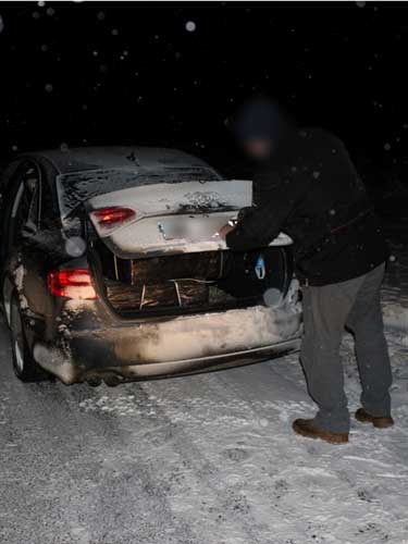 Foto: contrabanda - autoturism Bistra - Politia de Frontiera