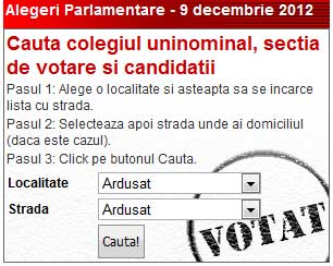 Foto: motor de cautare colegii - alegeri parlamentare Maramures