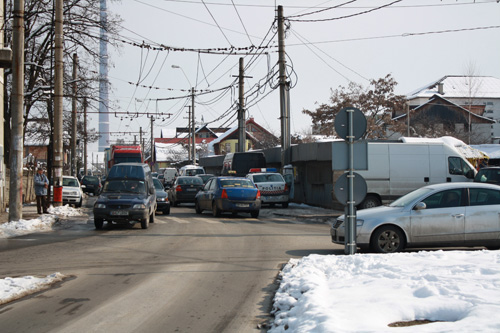 Masina politiei parcata in zona interzisa, Baia Mare