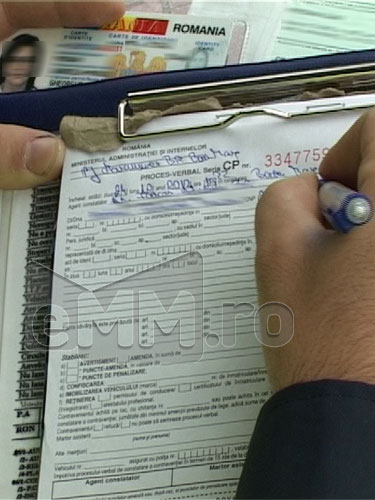 Foto: proces-verbal de amenda - Biroul Politiei Rutiere