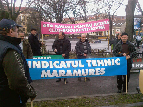 Foto protest sindicate Romtelecom - Cluj-Napoca