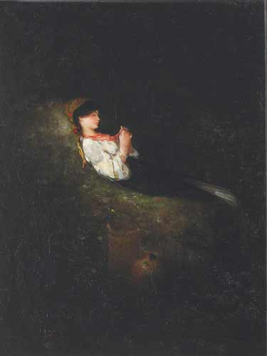 Tarancuta odihnindu-se - pictura de Grigorescu