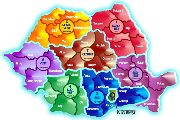 Foto: harta regionalizare (c) Mediafax.ro