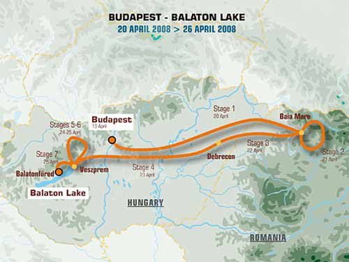 Harta traseu Dakar Romania Ungaria