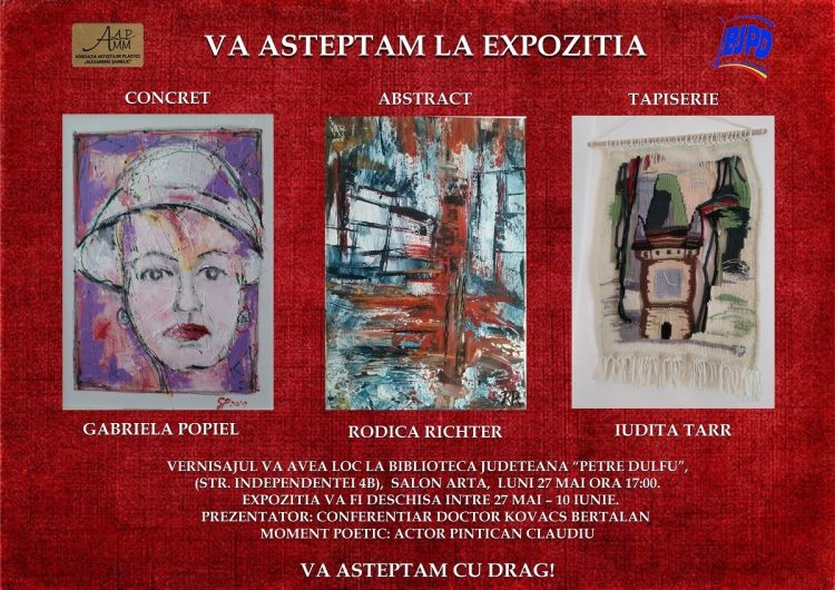 Vernisajul expoziţiei de pictură şi tapiserie, la Biblioteca Judeţeană