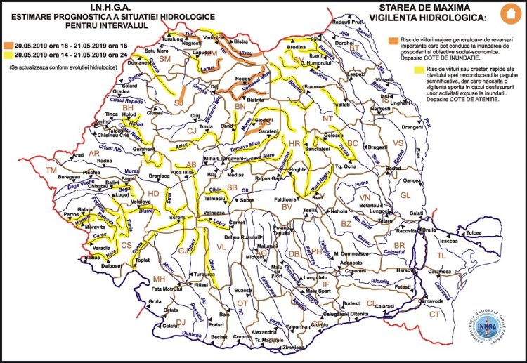 COD PORTOCALIU DE INUNDAŢII pe mai multe râuri din Maramureş
