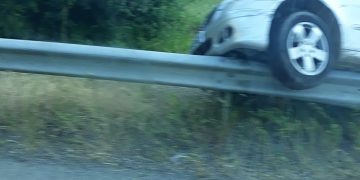 Accident spectaculos pe Mesteacăn – FOTO