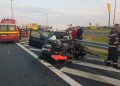 Accident teribil produs de un șofer care circula pe contrasens pe autostradă