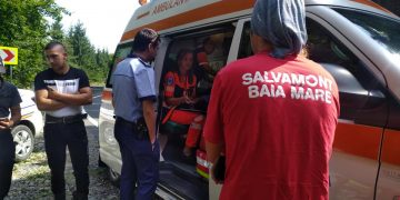 Muncitor lovit de un copac căzut pe drumul Mara-Gutin. Salvamontiștii au intervenit