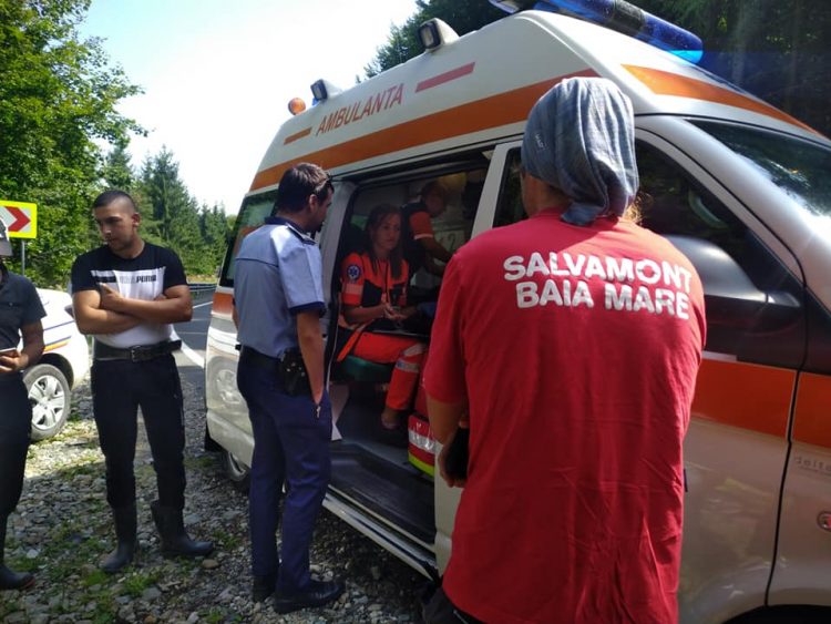 Muncitor lovit de un copac căzut pe drumul Mara-Gutin. Salvamontiștii au intervenit