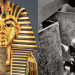 Sarcofagul din lemn aurit al lui Tutankhamon, prezentat înainte să fie restaurat