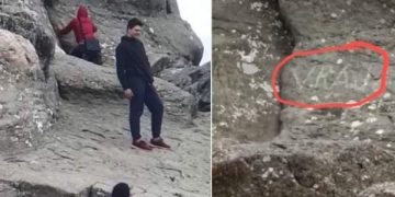 Sfinxul din Bucegi, vandalizat de un tânăr teribilist