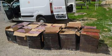 Urmăriri în trafic, focuri de armă, peste 40.000 pachete cu țigări de contrabandă confiscate la Sarasău – video
