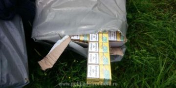 16 colete cu ţigări de contrabandă confiscate la Valea Vişeului