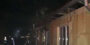 Imagini cu incendiul de ieri din Dămăcușeni