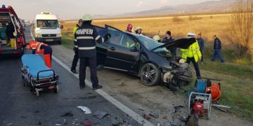 Accident violent: O fetiță a fost preluată de urgență de un elicopter SMURD