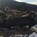 FOTO de la accidentul rutier de la Cavnic. O maşină s-a răsturnat pe plafon
