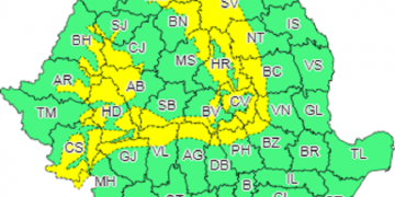 COD GALBEN de vânt puternic, ninsori şi viscol până sâmbătă