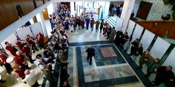 Mica Unire sărbătorită în holul Palatului Administrativ din Baia Mare