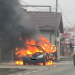 De ultim moment: Un autoturism arde ca o torță în Recea. FOTO