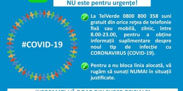 Telverde pentru informații despre coronavirus, disponibil de azi