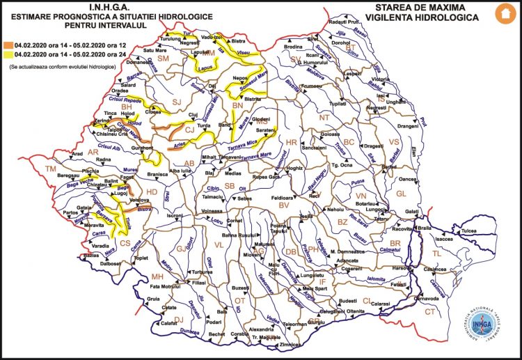 Avertisment de la hidrologi! COD GALBEN de inundații prelungit în Maramureș pe Vişeu, Iza şi Lăpuş