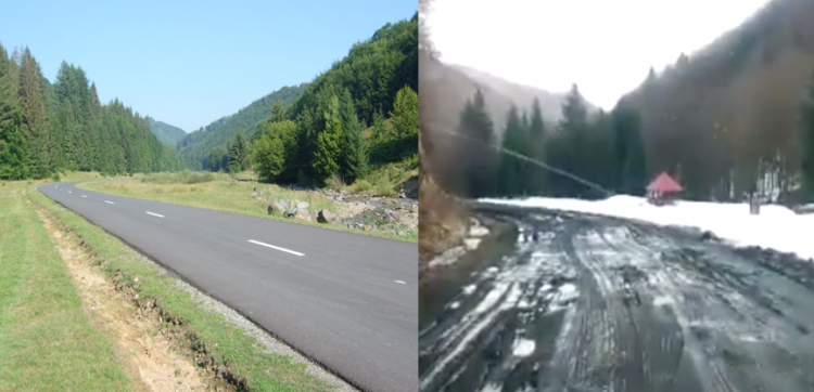 VIDEO: E de necrezut așa ceva! Cine a furat asfaltul din Țara Lăpușului?