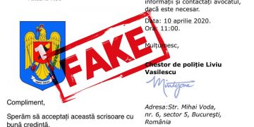 NU deschideți astfel de mailuri. Nu sunt de la Poliția Română!