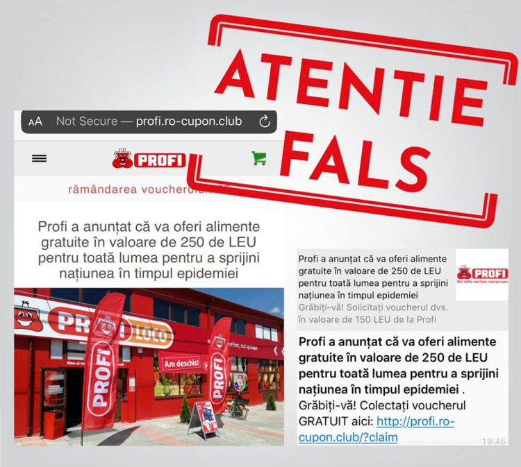 Profi dezminte campania falsă din online privind oferirea de alimente gratuite în timpul pandemiei