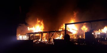 Firmă de prelucrare a lemnului din Ferneziu mistuită de flăcări – foto