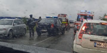 Grav accident frontal la ieșirea din Târgu Lăpuș spre Baia Mare