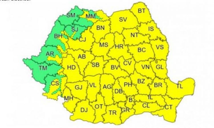 Se strică vremea. ANM a emis mai multe atenţionări de cod galben valabile pentru Maramureş şi alte judeţe