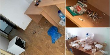 Prăpăd într-un centru de carantină din Galați, camere murdare și mobilier distrus