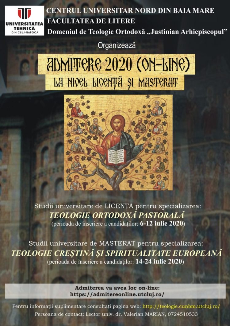 Admitere on-line la Teologie Pastorală