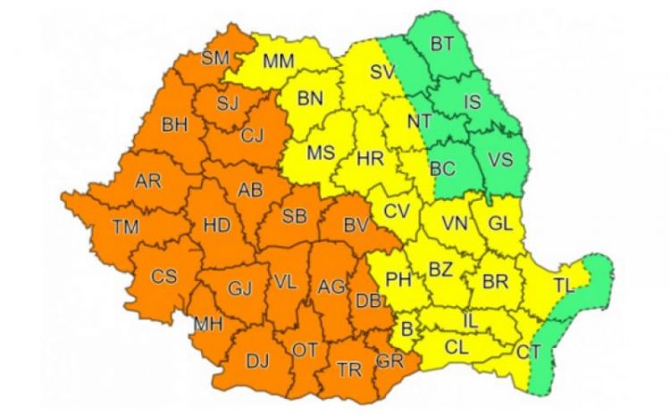 Vreme rea în toată țara. ANM lansează noi avertizări meteo Cod galben și Cod Portocaliu pentru zilele următoare
