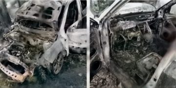 Atac mafiot asupra mașinii șefului Poliției de Frontieră Vișeu de Sus, incendiată cu cocktail Molotov – video