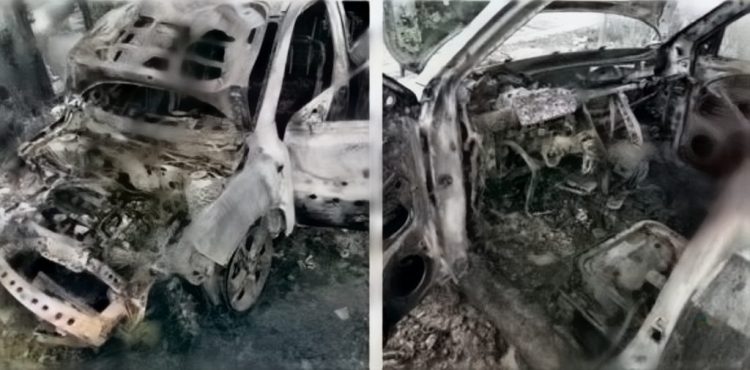 Atac mafiot asupra mașinii șefului Poliției de Frontieră Vișeu de Sus, incendiată cu cocktail Molotov – video