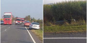 Trafic blocat pe drumul dintre Baia Mare și Satu Mare. Accident spectaculos