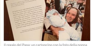 Imaginea bunicii din Iași tipărită de Papa Francisc